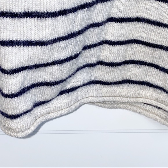 Vince  | Wool/Cashmere Striped Scoop Neck Sweater Cream/Black Small - Picture 8 of 10